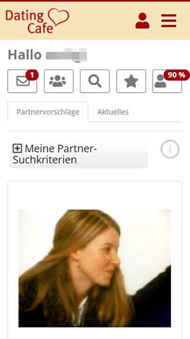 DatingCafe die Mobile Ansicht